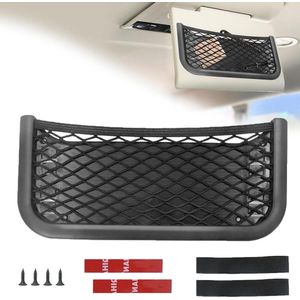 Net Storage - Universal Self Adhesive Net with Elastic Band for Mobile Phones Driving Licence Small Parts and Sun Visor Storage