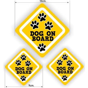 Dog on Board sticker set 3 stuks.