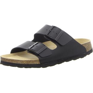 Natural Sense unisex pantoffels muiltjes sandalen leer zwart 1095018