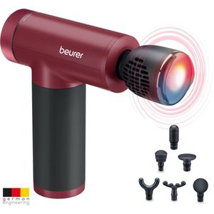 Beurer MG 195 - Massage Gun - Bordeaux/Zwart - 7 Opzetstukken - Draadloos Gebruik - 9 Intensiteitsniveaus
