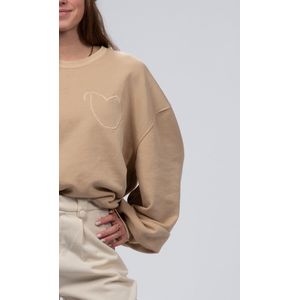 ZeBBz - sweater - nude - ballon - ballonmouw - oversized - one size - lente - zomer