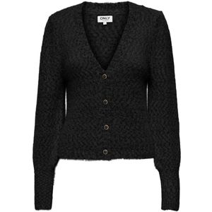 Only - ONLROSETTE - Vest - Zwart - V-hals - Lange Mouwen
