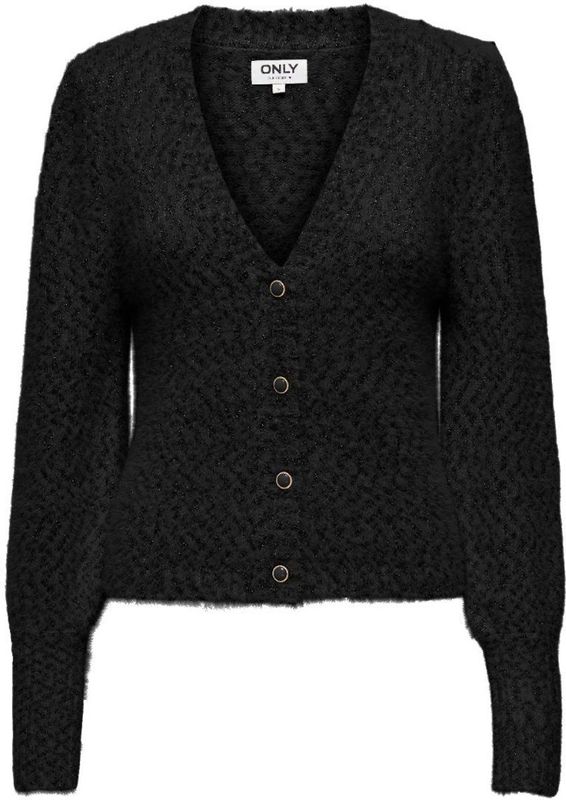 Only - ONLROSETTE - Vest - Zwart - V-hals - Lange Mouwen