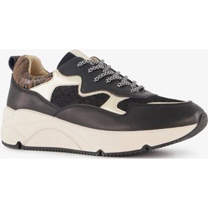 Hush Puppies leren dames sneakers zwart goud - Maat 36 - Uitneembare zool