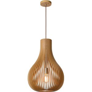 Lucide BODO - Hanglamp - Ø 38 cm - 1xE27 - Licht hout