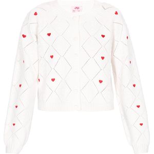 MYMO - Gebreid Vest - Rood / Offwhite - Lange Mouw - Normale Pasvorm