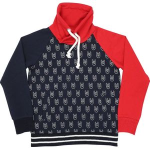 Vinrose Hoodie Daley - Sweater - Blauw/Rood - Jongens - Maat: 98/104