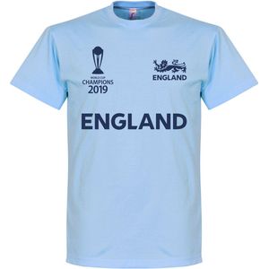 Engeland Cricket WK 2019 Winnaars T-shirt - Lichtblauw - XXL
