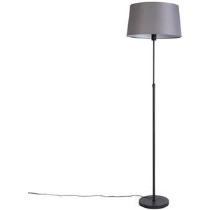 QAZQA parte fl - Klassieke Vloerlamp | Staande Lamp met kap - 1 lichts - H 1730 mm - Grijs - Woonkamer | Slaapkamer | Keuken