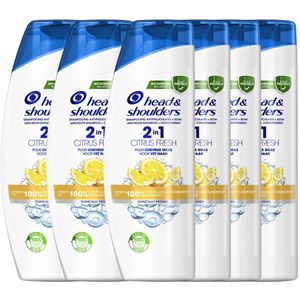 Head & Shoulders Citrus Fresh Anti-Roos Shampoo – 500 ml – Vet Haar – Microbiome Balance – 6-pack