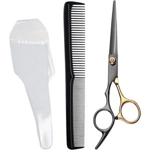 Green Glow - Professionele Kappersschaarset 17 cm van Hoge Kwaliteit in 440C Roestvrij Staal met Kam en Opbergtas voor Dames, Heren, Kinderen - Kapsalon Benodigdheden