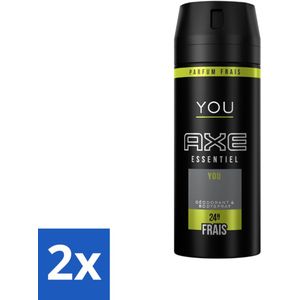 Axe - Deodorant Bodyspray - 24hrs Fresh - You Essentiel - 150 ml - Voordeelverpakking - 2 stuks