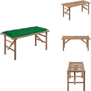 vidaXL Tuinbank - Tuinbanken - Terrasbank - Terrasbanken - Tuinbank inklapbaar met kussen 118 cm bamboe