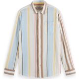 Scotch & Soda Crinkled Voile Stripe Shirt Heren Overhemd - Maat M