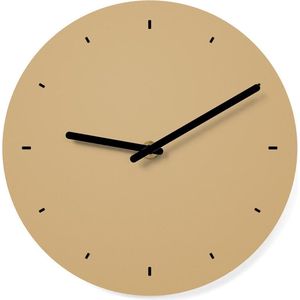 Horae Clock Round 240 mm - Camel Coat - Black