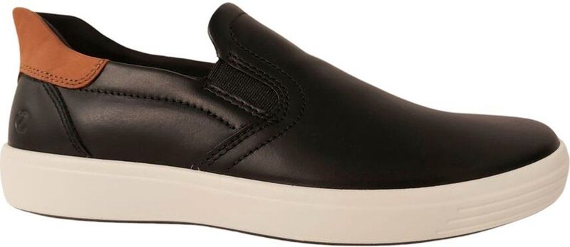 ECCO Heren Soft 7 Easy Slip on Sneaker, Zwart/Cognac, 5-5.5