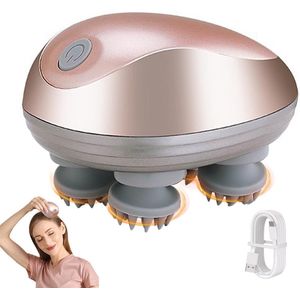 Azomor® Elektrisch hoofdmassageapparaat met waterbestendige functie en vier massagekoppen