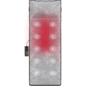 Good4You Massagemat met Warmtekussen en 10 Motoren - Infrarood Verwarming - Massagekussen - Massage apparaat - Massagestoel - Grijs