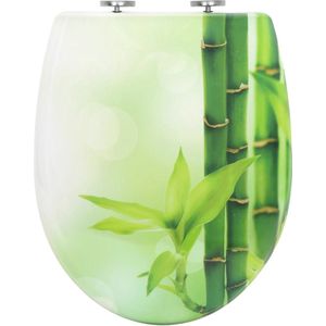 Néos® Antibacteriële Toiletbril - met Soft-Close - Groene Bamboe - 43.8x37.8 cm
