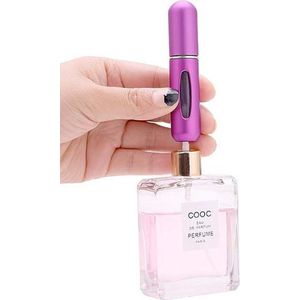 T.O.M. Parfumverstuiver-Parfum Refill Fles 5 ML -Pink- Parfum verstuiver navulbaar - Verstuiver flesje leeg - Draagbare Mini navulbare Spray - Navulling Parfum flesje - Hervulbare Parfumfles - Travel Size