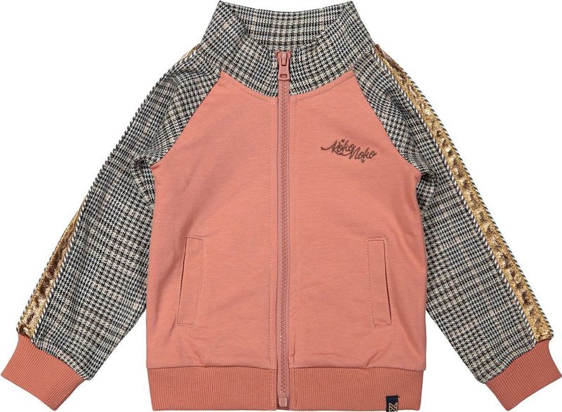 Koko Noko Vest voor meisjes, Dusty roze + grijs, 3 Maanden