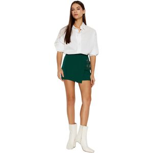 Trendyol Zwarte Geweven Shortrok Met Riemdetail Twoaw21Sr0034.