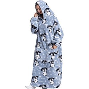 Hoodie Deken Met Mouwen - Onesie - Fleece Blanket - Dames - Heren - Kinderen - Plaid - Knuffeldeken - Extra Zacht - Dog