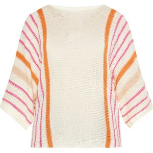usha - Festival - Gebreide Trui - Crème / Oranje / Pink