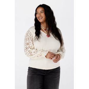 MS Mode Trui Top met kanten mouwen