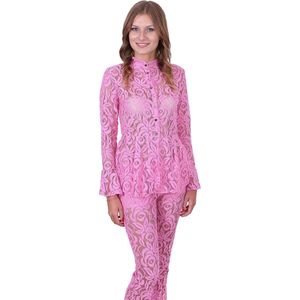 John Zack Roze kanten blouse