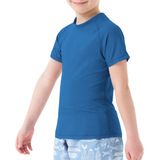 MEETHOO - Kinderzwemshirt - Blauw - Korte Mouwen - UV-bescherming