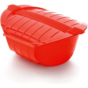 Lékué Magnetron Stoomkoker, Hoog 1-2 p. - Red