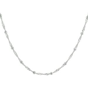 Zilver Gerhodineerde Collier singapore en bolletjes 2 1332729 60 cm