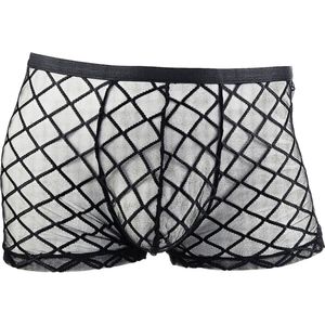 BamBella® Boxer short kant voor mannen -S/M - doorzichtig Erotische Sexy Lingerie Heren - Zwart mannen ondergoed slip