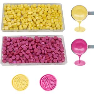 Wax Seal Kralen Set - 400 Verzegelende Waxparels in Parelgeel en Roze voor Uitnodigingen