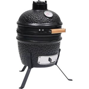 VidaXL Kamado Barbecue 2-in-1 56 cm Keramiek Zwart