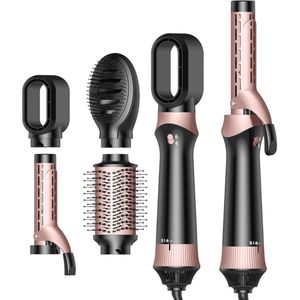 Fohnborstel - Krulborstel - Krultang 5 in 1 - Zwart en Roze