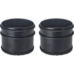 Deurstopper - 2x - rond - RVS - mat zwart - 10 x 10 x 9 cm - 1 kilo gewicht