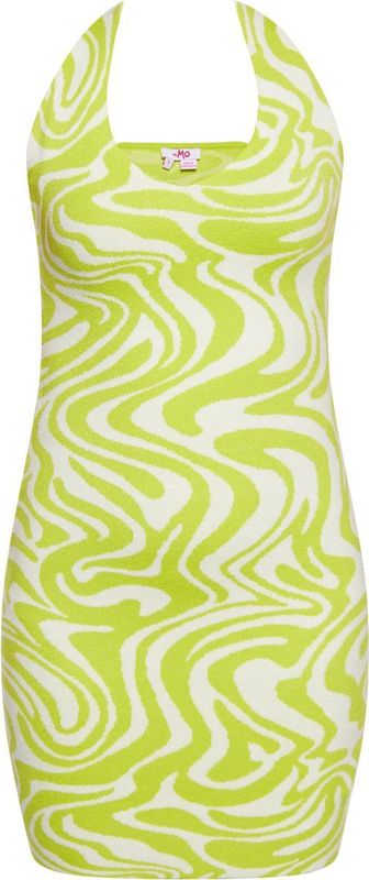 Mymo - Jurk - Gebroken Witte - Mini-Bodycon - Halterhals