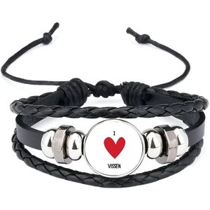 Akyol - ik hou van vissen armband zwart - Vis - dierenliefhebbers - vissers - dierendag - dieren
