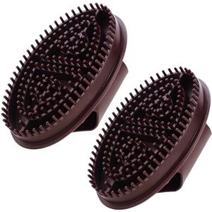 Massage Borstel - 2 Stuks - Cellulitis Massage Borstel - Meridiaanmassagekam - Verzacht Vermoeide Spieren - Lichaams Massage Borstel - Nekborstel - Body Massage Brush - Anti-Cellulitis Borstel - Doorbloeding - Ergonomische