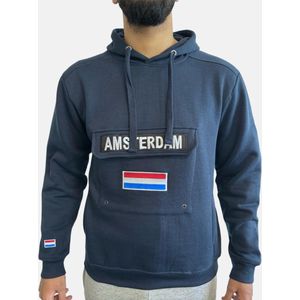 AMSTERDAM CITY ESSENTIALS HOODIE - Donkerblauw - XS