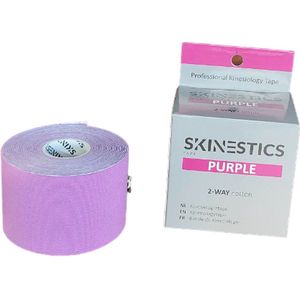 Skinestics Kinesiologie tape – Sport tape – Fysio tape – Kleur Paars – nu 20% langer, 600 cm lang bij 5 cm breed, 170% rekbaar gelijk aan menselijke huid, standaard voorzien van extra sterke lijm, katoen, voor het hele lichaam, medical taping