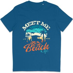 Dames Heren T Shirt - Beach Life - Zomer - Blauw - XXL