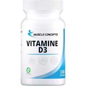 Vitamine D3 - Voedingssuplement -100 softgels | Muscle Concepts
