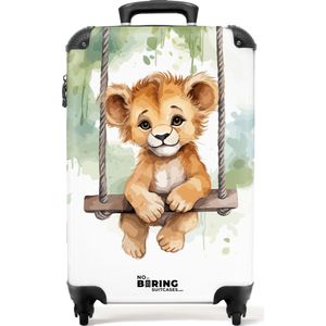 NoBoringSuitcases.com® - Baby koffer leeuw - Trolley koffertje jungle - 55x35x25