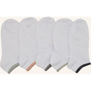 DAMES FITNESS SOKKEN- 10 PAAR- KATOEN- WIT MET LUREX- SNEAKERSOKKEN- 36/41