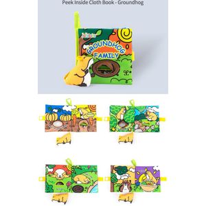 Baby boek/knisperboekje / schoencadeautjes sinterklaas/ sinterklaas cadeautjes/sinterklaas/ kerstcadeau/ baby born/Zacht Baby boek /Zacht Speelgoed/Speelgoed voor baby/ Speelgoed Voor Kinderen/ groundhog family