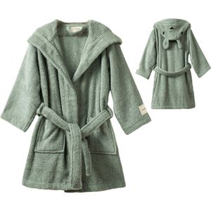 Linden&Green- %100 Katoen kinderbadjas – Badjas Kinderen – Kinderbadjas meisjes - Badjas Kinderen Meisjes - Badjas Meisjes - Badjas kind - Kinderbadjas - kinder badjas - Groen - 110/116 - 5-6 jaar