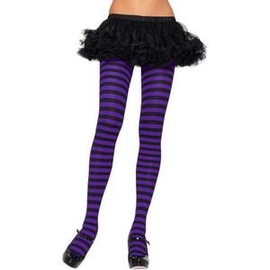 Leg Avenue - Gestreepte Panty - Zwart/Wit - 50% Nylon - 50% Polyester